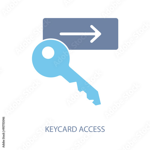 keycard access concept line icon. Simple element illustration. keycard access concept outline symbol design.