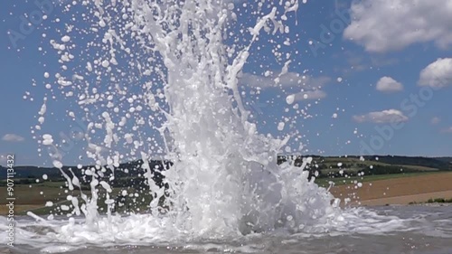 Wallpaper Mural Geyser Siva Brada Slovakia, from which healing mineral water springs on a travertine base. It is located in Spišské podhradie and is a popular tourist destination worldwide Torontodigital.ca
