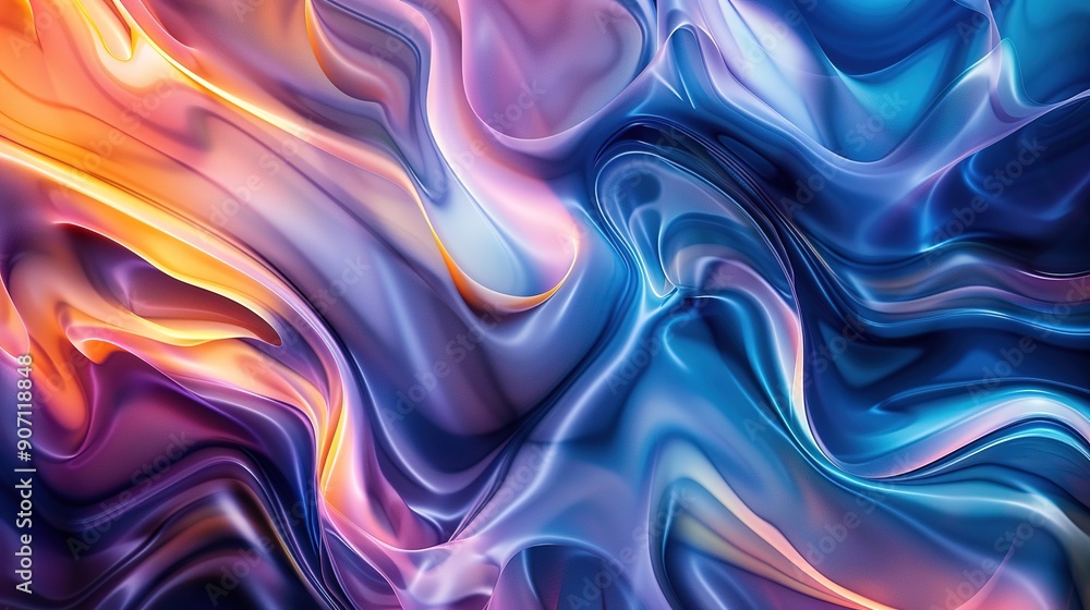 Obraz premium Vibrant Abstract Swirls of Colorful Light Flowing In Dynamic Patterns at Night