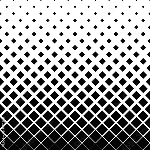 Geometrical repeating square pattern background - monochrome abstract vector graphic design