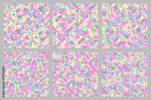 Seamless geometric pattern background design set - abstract vector illustration