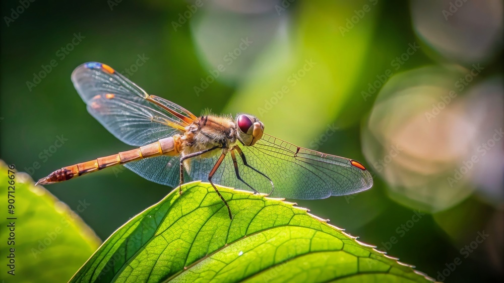 Dragonfly perched on the edge of a green leaf, dragonfly, insect, nature, wildlife, close-up, macro, colorful, wings, beautiful Dragonfly perched on the edge of a green leaf, dragonfly, insect, nature, wildlife, close-up, macro, colorful, wings, beautiful