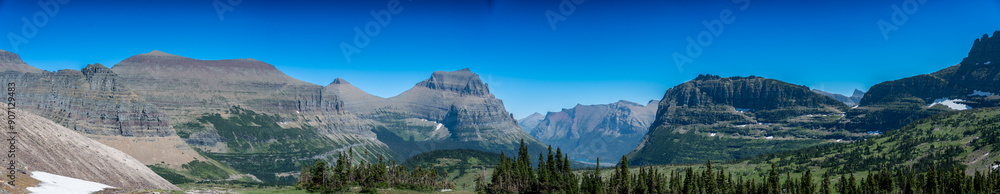 Snow-melt runoff along Logan Pass trail to Hidden Lake at Glacier National Park, Montana. Snow-melt runoff along Logan Pass trail to Hidden Lake at Glacier National Park, Montana.