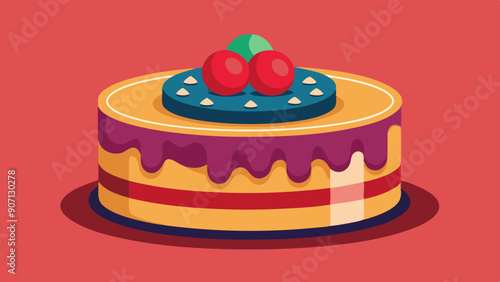 Simple wedding cake vector art illustration