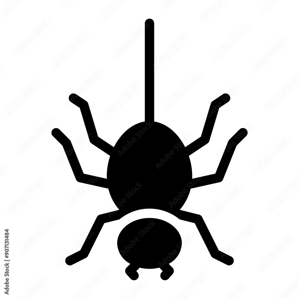 spider icon in glyph solid black fill style spider icon in glyph solid black fill style