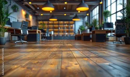 Wallpaper Mural A blurred modern open-space office serves as the background. Torontodigital.ca