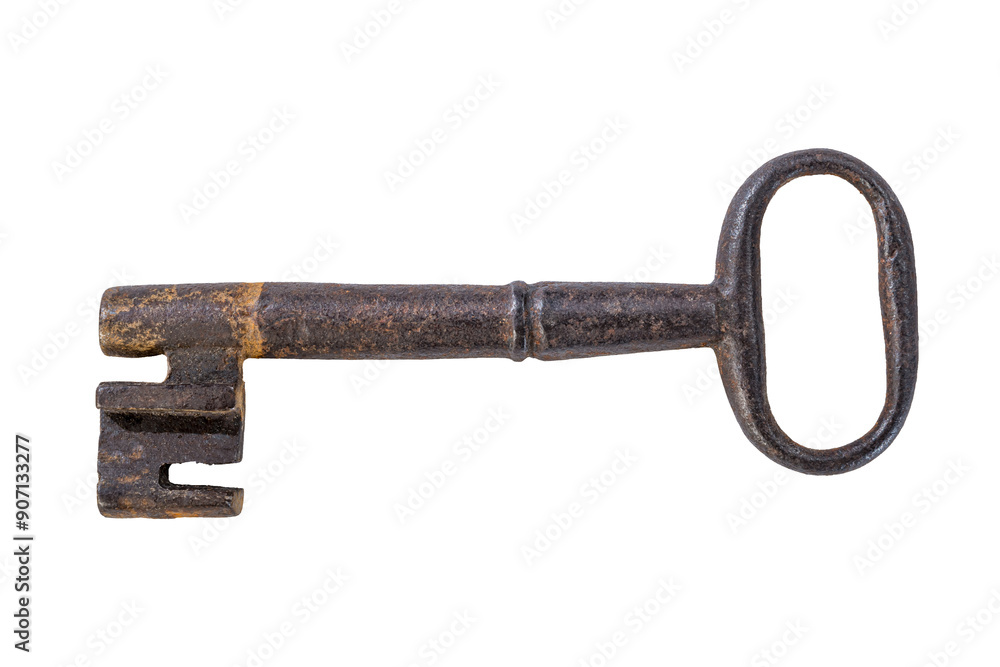 Medieval old key isolated with clipping path.
Rusty and heavy iron key of a door’s castle. Medieval old key isolated with clipping path.
Rusty and heavy iron key of a door’s castle.