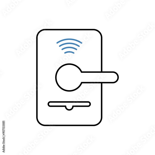 smart lock concept line icon. Simple element illustration. smart lock concept outline symbol design.