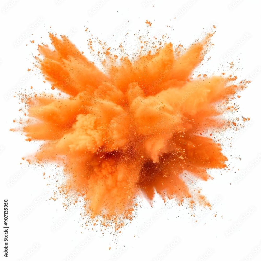 orange powder explosion on white background orange powder explosion on white background