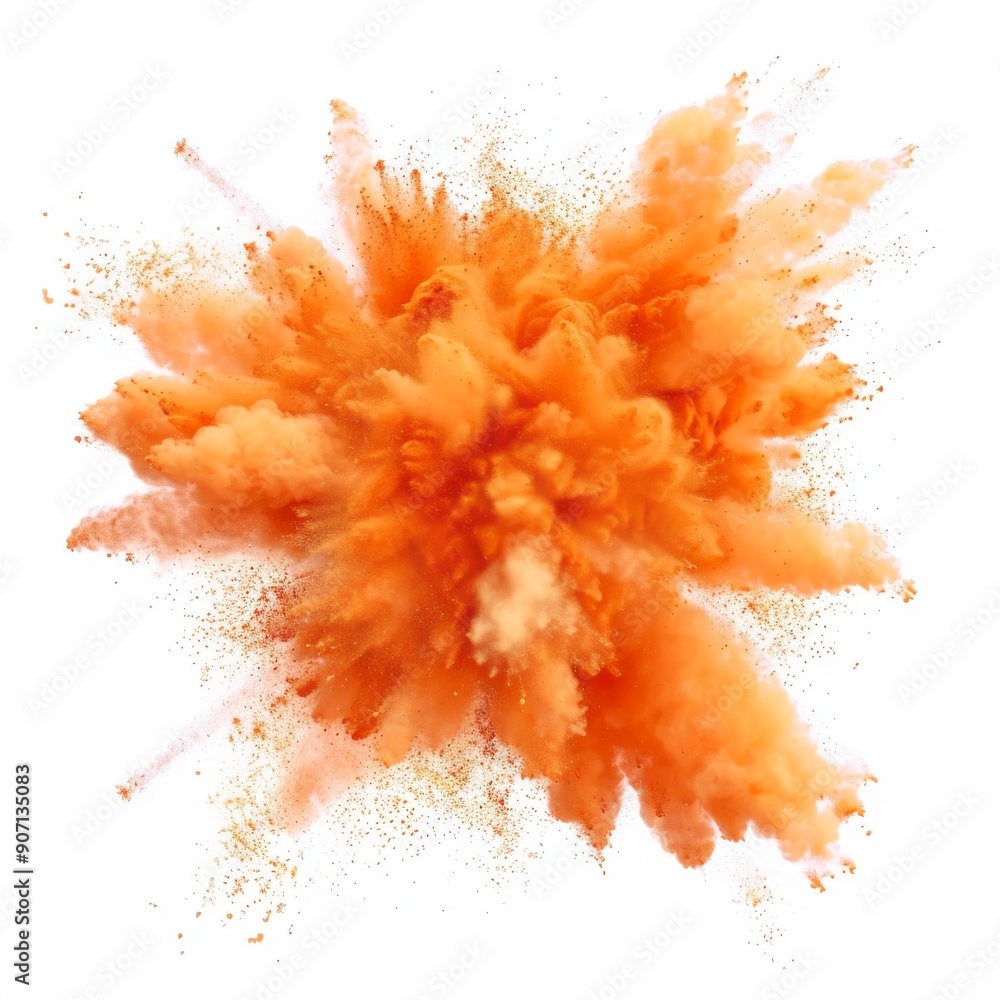 orange powder explosion on white background orange powder explosion on white background
