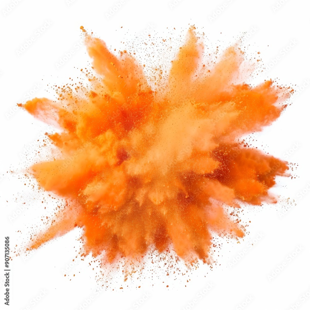 orange powder explosion on white background orange powder explosion on white background