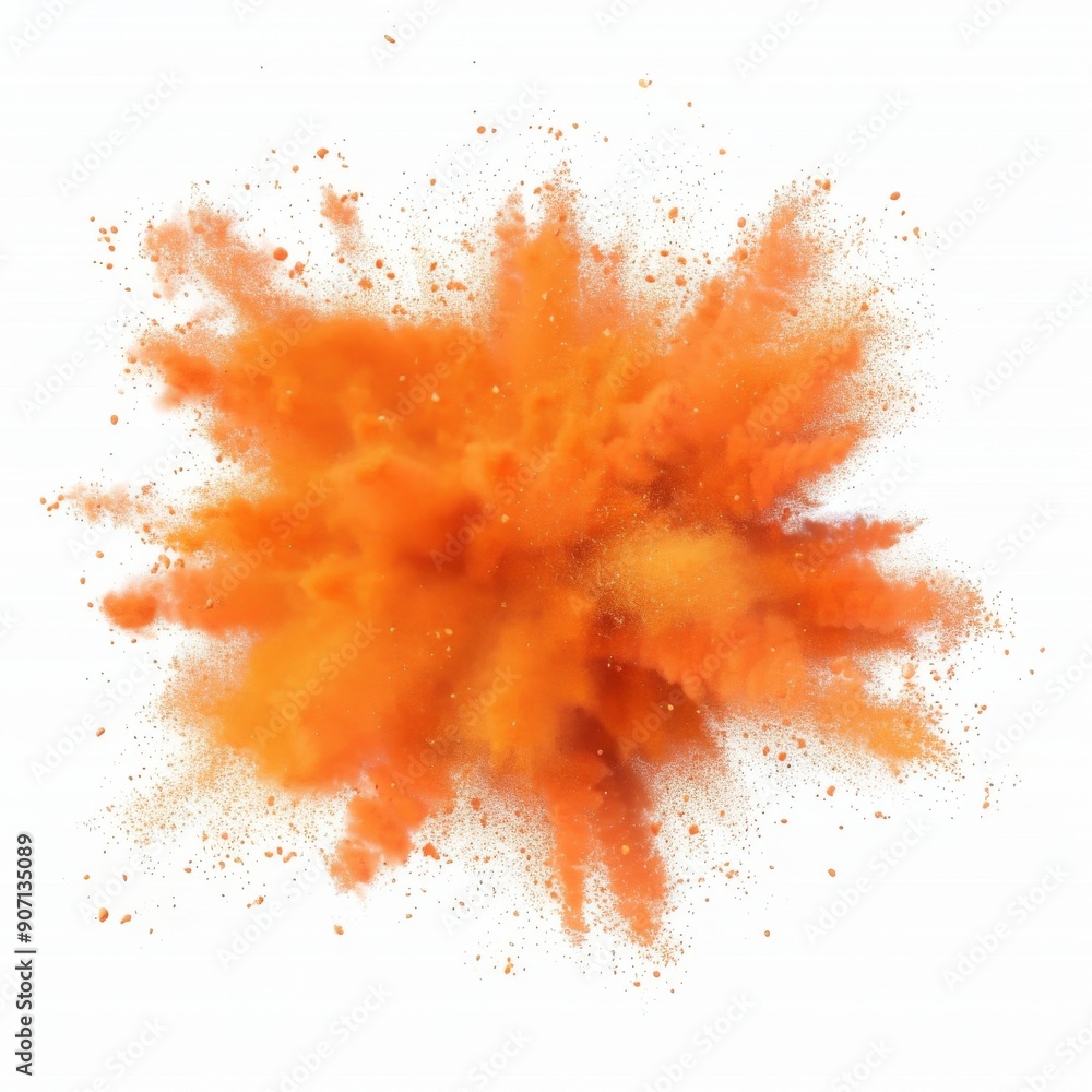 orange powder explosion on white background orange powder explosion on white background