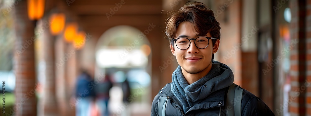 Portrait of Asian Chinese students studying abroad on a American or European campus Portrait of Asian Chinese students studying abroad on a American or European campus