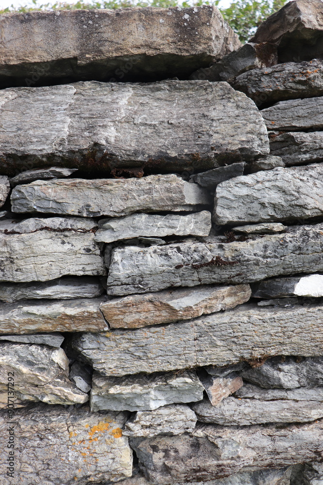 Gray stone blocks with soil and plants.
Gray stone blocks with soil and plants.