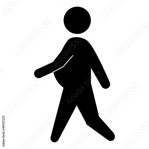 ウオーキングする妊婦さんのピクトグラム
