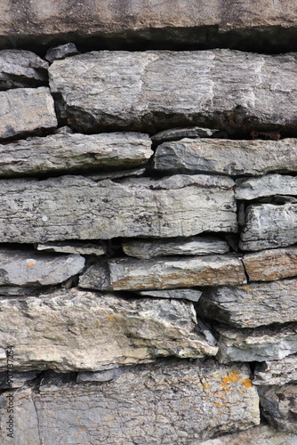 Gray stone blocks with soil and plants.