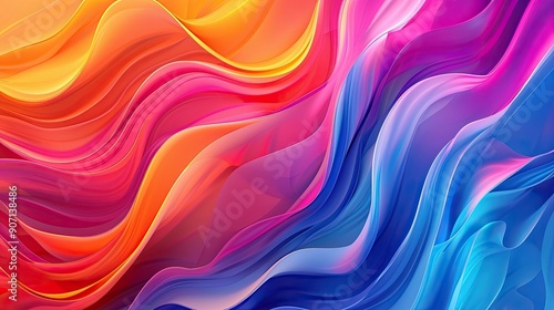 Wallpaper Mural Vibrant Abstract Waves of Color Flowing Through a Modern Artistic Background Torontodigital.ca