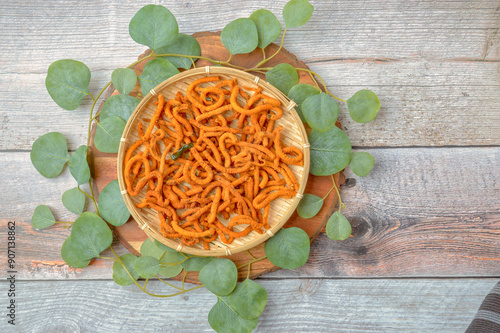 Round sev, a tea time delicacy from Asian India.Also known as Gunchla sev Gunchala sev or kara sev served during festival occasions. Every day snack called kara sev kara sev or spicy sev with pepper photo