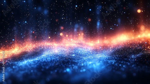 Wallpaper Mural  Abstract Blue Glitch Background  Torontodigital.ca