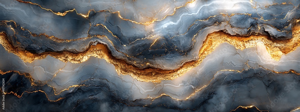 Abstract Marble Texture with Gold and Blue Veins Abstract Marble Texture with Gold and Blue Veins