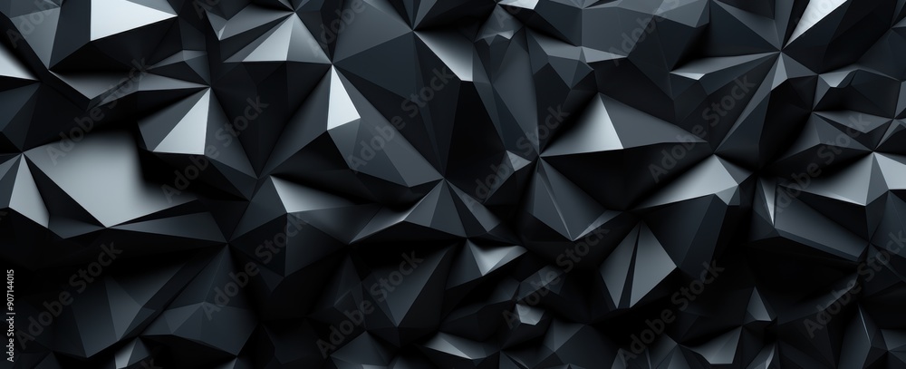 3d render, abstract black crystal background, faceted texture, macro panorama, wide panoramic polygonal wallpaper 3d render, abstract black crystal background, faceted texture, macro panorama, wide panoramic polygonal wallpaper