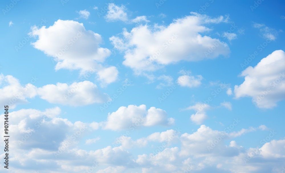 Fototapeta premium Light blue sky with clouds