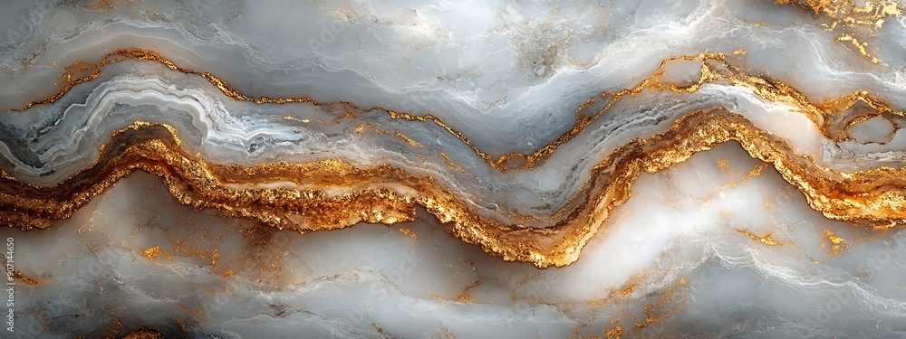 Fototapeta premium Abstract Marble Texture with Gold and Blue Veins 