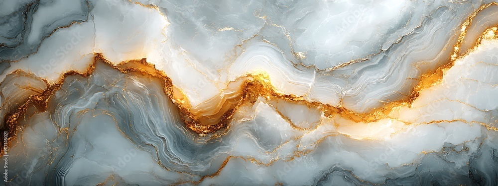 Obraz premium Abstract Marble Texture with Gold and Blue Veins 
