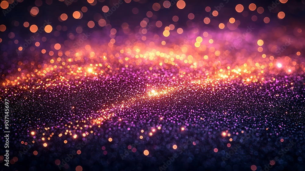 Obraz premium Abstract Purple and Gold Bokeh Background