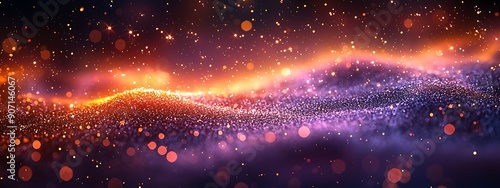  Abstract Purple and Gold Bokeh Background 