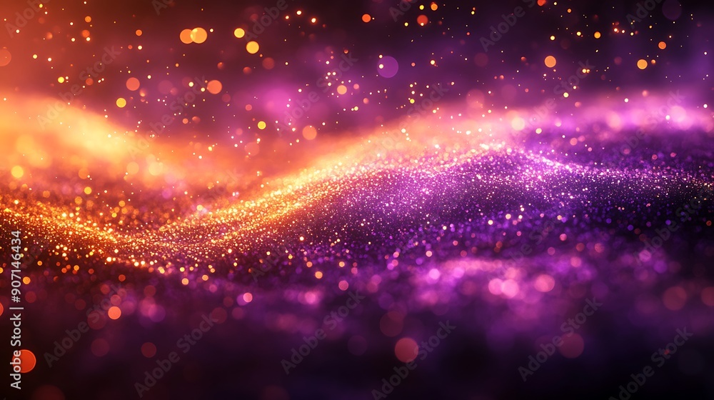 Abstract Purple and Gold Bokeh Background Abstract Purple and Gold Bokeh Background
