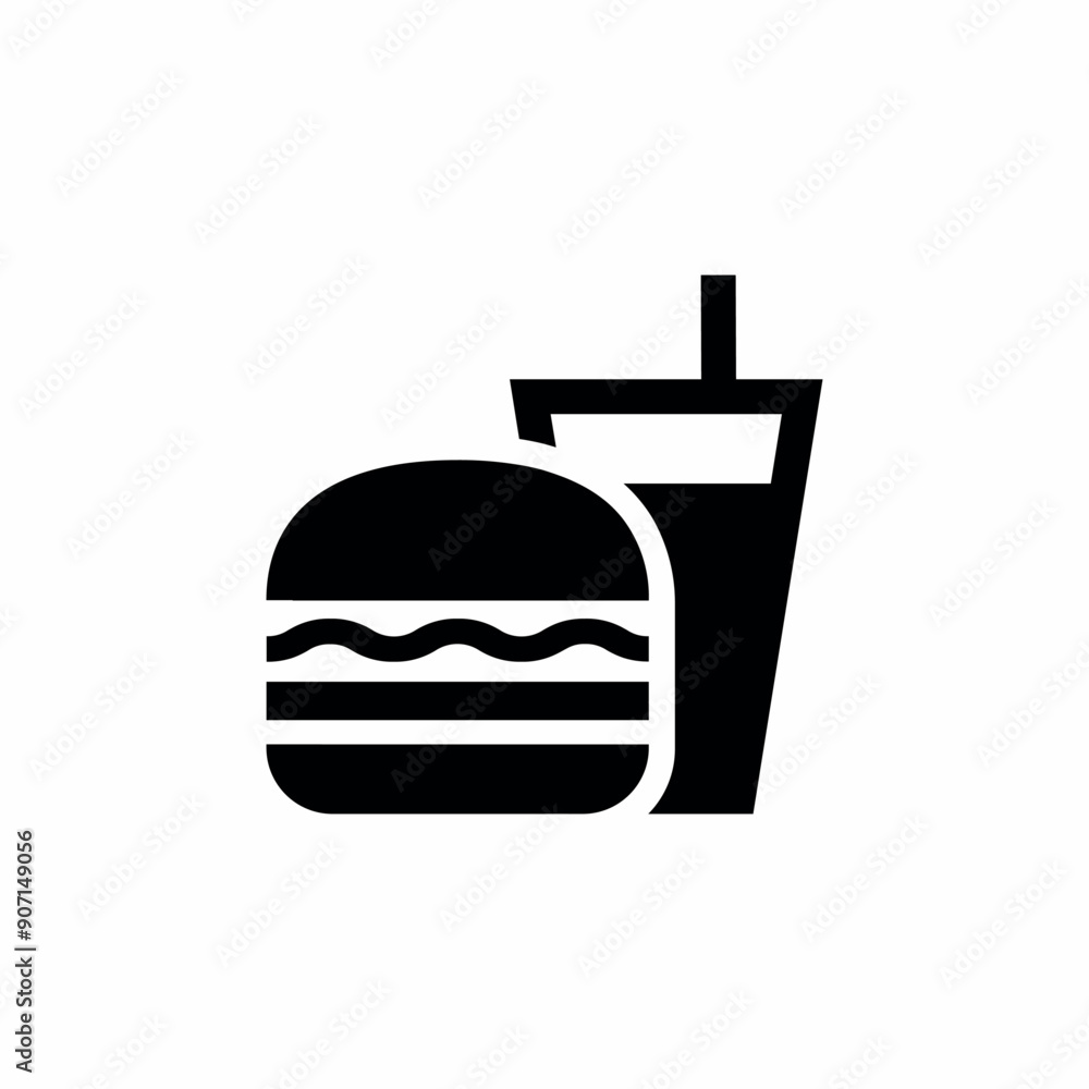 fast food junk hamburger soda icon fast food junk hamburger soda icon