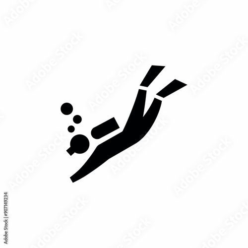 swim diver diving sea icon