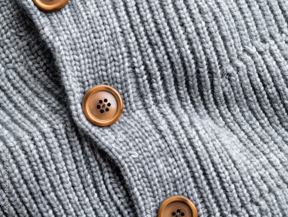 High-resolution cozy cardigan with buttons, showcasing its knit texture, isolated on a plain background with ample space for advertising text or logos High-resolution cozy cardigan with buttons, showcasing its knit texture, isolated on a plain background with ample space for advertising text or logos