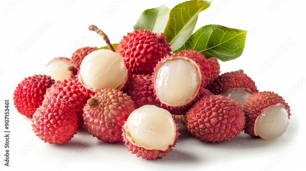 Lychee with its rough peel, bright and natural, isolated background, perfect for marketing use with space for text Lychee with its rough peel, bright and natural, isolated background, perfect for marketing use with space for text