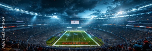 Wallpaper Mural Realistic AI-Generated American Football Field, Showcasing Cutting-Edge Technology in Virtual Sports Environments Torontodigital.ca
