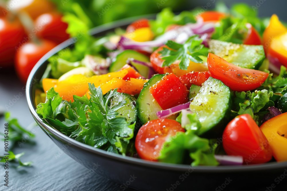 Fresh Garden Salad with Colorful Vegetables Fresh Garden Salad with Colorful Vegetables