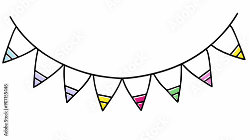 Vibrant Garland with Colorful Flags Perfect for Festive Decorations and Celebrations photo