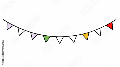 Vibrant Garland with Colorful Flags Perfect for Festive Decorations and Celebrations photo