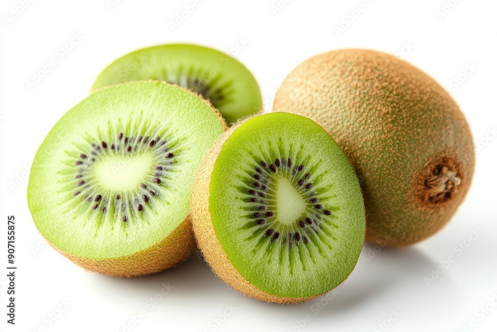 Obraz premium fruit kiwi isolated on white background, full depth of field, ai