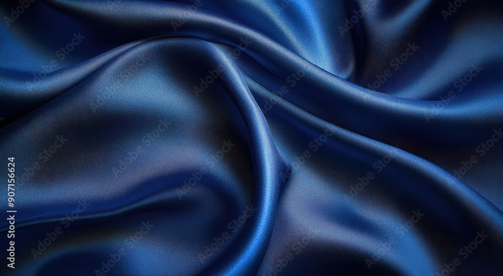 A deep blue silk fabric, with its soft folds and subtle sheen creating an elegant background for any text or design elements. A deep blue silk fabric, with its soft folds and subtle sheen creating an elegant background for any text or design elements.
