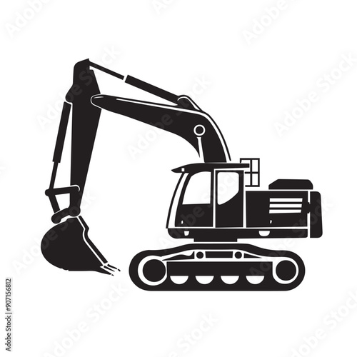 Construction equipment in cartoon, doodle style . Image for t-shirt, web, mobile apps and ui. Isolated 2d vector illustration in logo, icon, sketch style, Eps 10, black and white. AI Generative