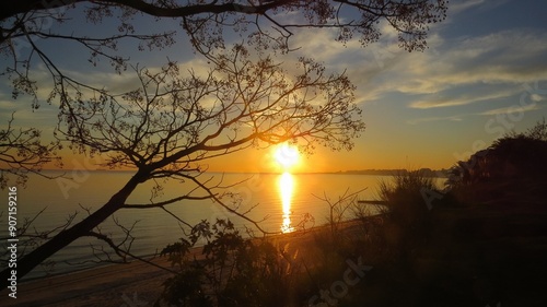 Hermoso atardecer en la playa