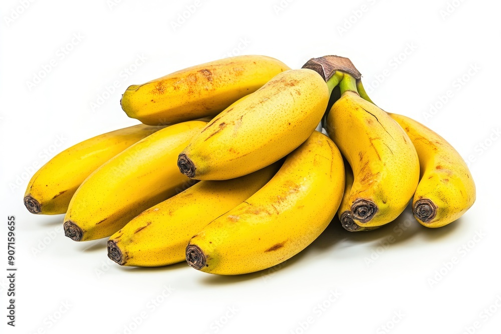 bunch of bananas isolated on white background, full depth of field, ai bunch of bananas isolated on white background, full depth of field, ai