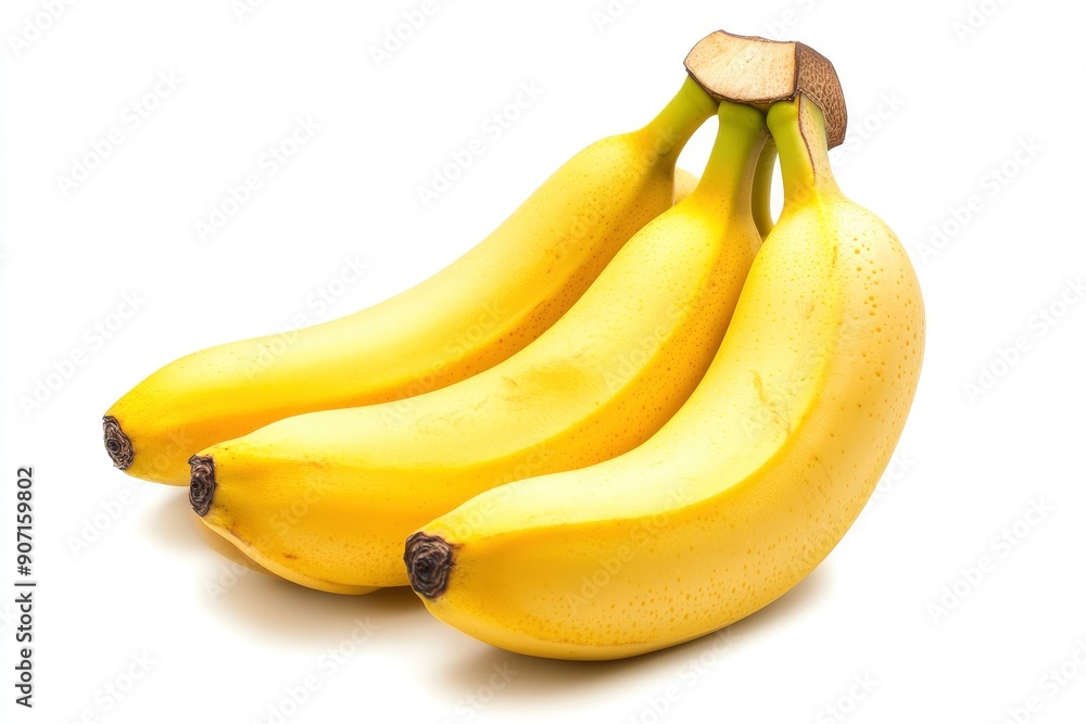 bunch of bananas isolated on white background, full depth of field, ai bunch of bananas isolated on white background, full depth of field, ai