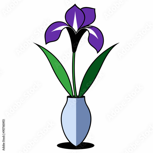 Elegant Iris Flowers in Vase Perfect Floral Arrangement for Home Decor photo