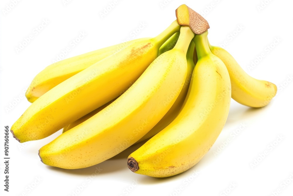 bunch of bananas isolated on white background, full depth of field, ai bunch of bananas isolated on white background, full depth of field, ai