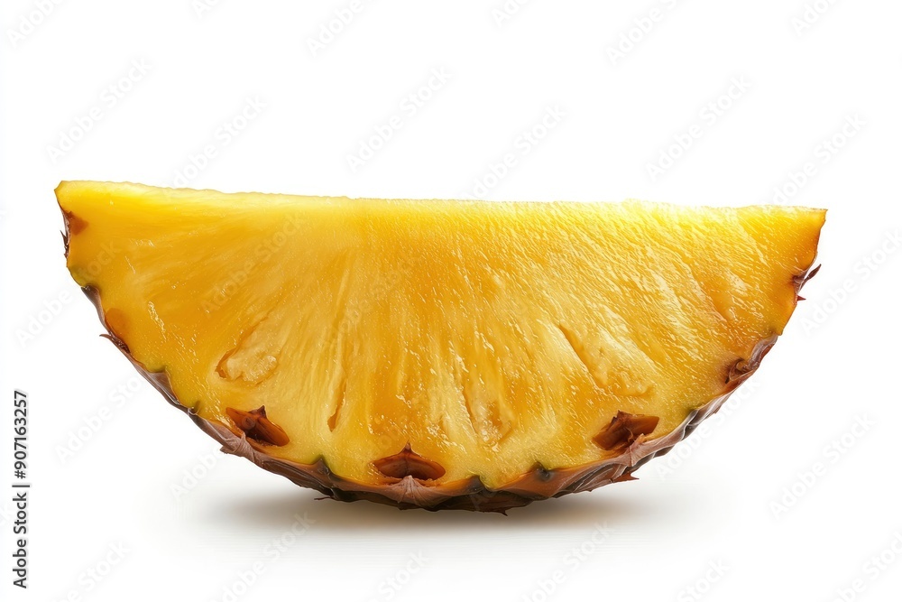 Pineapple slice isolated on white background, full depth of field , ai Pineapple slice isolated on white background, full depth of field , ai