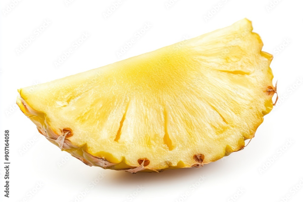 Pineapple slice isolated on white background, full depth of field , ai Pineapple slice isolated on white background, full depth of field , ai