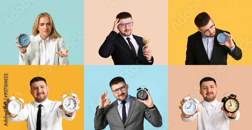 Set of business people with...